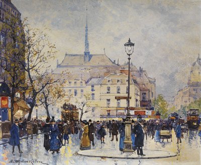 Pariser Straßenszene von Eugene Galien Laloue